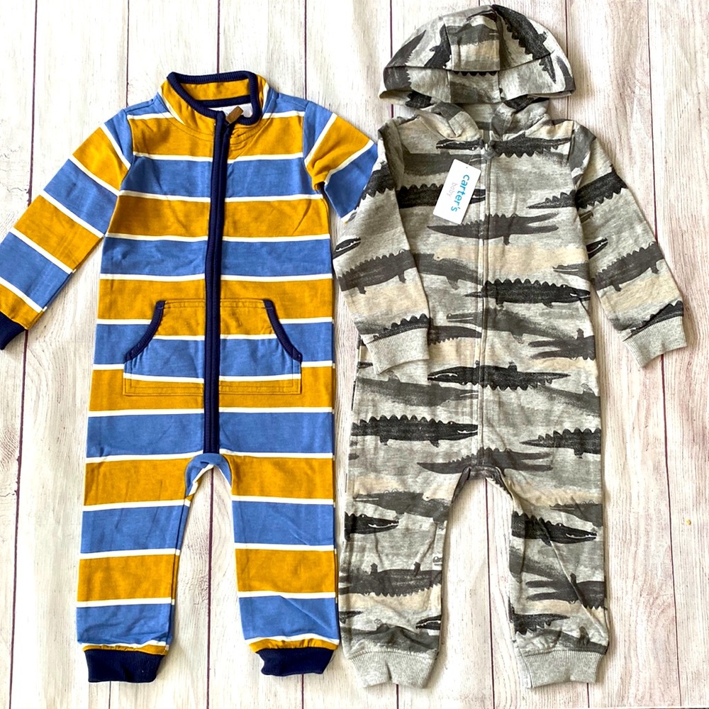 🐊 Carter’s Baby Boys Rompers, 2 Pieces, Alligators 🐊